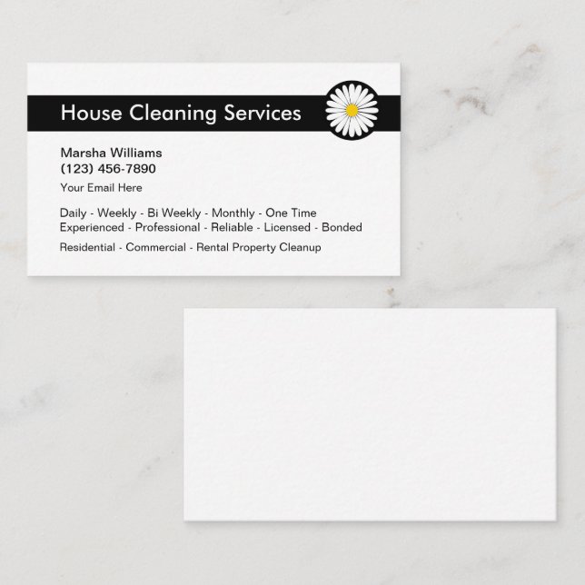 Moderne Reinigungsdienste Visitenkarte (Vorne/Hinten)