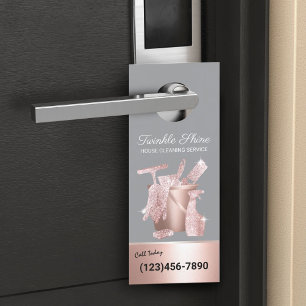 Moderne Reinigungsservice Rose Gold Housekeeping Türanhänger