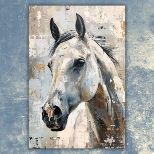 Moderne Reitkunst – Abstraktes graues Pferd Design Poster
