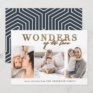 Moderne religiöse chic goldene Mehrfach-Foto-Weihn Feiertagskarte