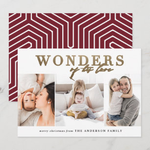 Moderne, religiöse Chic-Goldmedaille mit vielen Fo Feiertagskarte