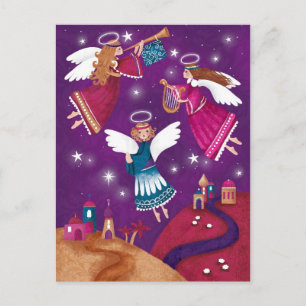 Moderne religiöse Weihnachten, drei Engel Postkarte