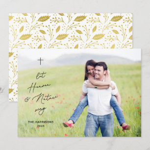 Moderne religiöse Weihnachts-Himmel- und Natur-Fot Feiertagskarte