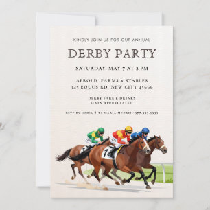 Moderne Rennpferd-Derby-Party-Reiterei-Einladung Einladung