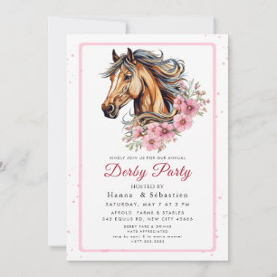 Moderne Rennpferd Derby-Party Reitsport  Einladung