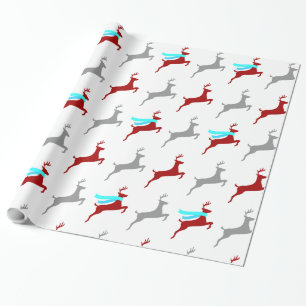 Moderne Rentier mit Schal Geschenkpapier