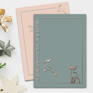 Moderne Rentiere - Minimalistische Weihnachten Ros Folien Feiertagskarte