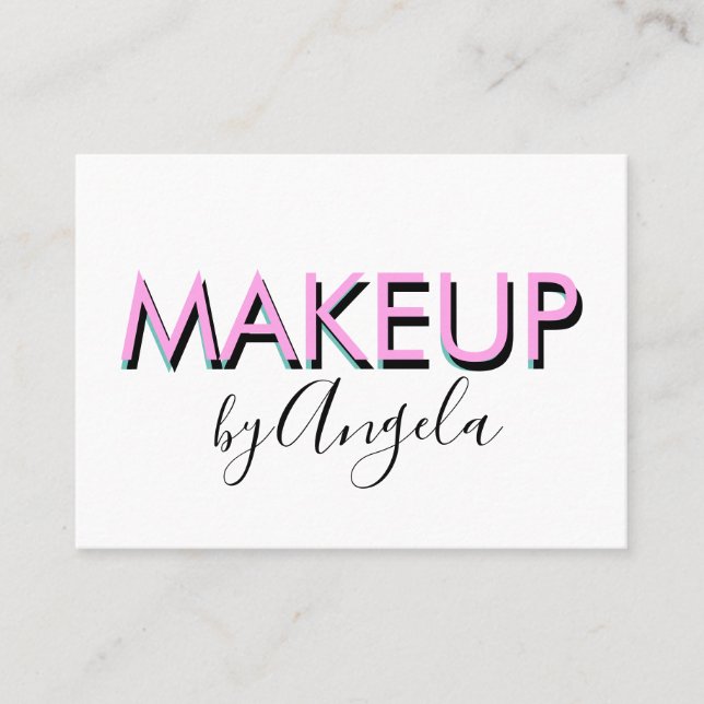 Moderne Repeat Makeup Salon Nails Eyelashes Visitenkarte (Vorderseite)