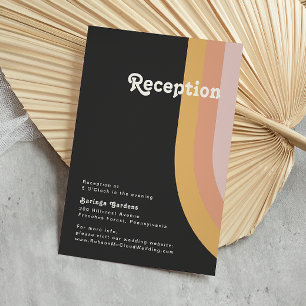 Moderne Retro 70er Jahre Rainbow Dark Wedding Rece Begleitkarte