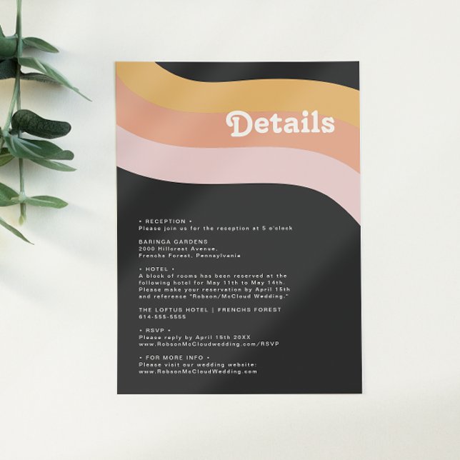 Moderne Retro 70er Jahre Rainbow Dunkle Details Begleitkarte (Von Creator hochgeladen)