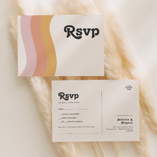 Moderne Retro 70er Jahre Rainbow Song Request UAWG Postkarte (Von Creator hochgeladen)