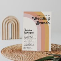 Moderne Retro 70er Jahre Rainbow Wedding Brunch Ei