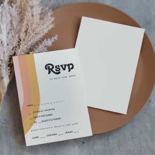 Moderne Retro-70er-Regenbogen-Menüauswahl-RSVP-Kar RSVP Karte
