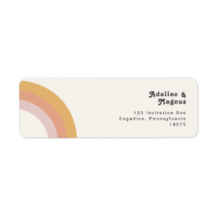 Moderne Retro 70er Regenbogen Rücksende-Adresset