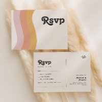 Moderne Retro 70er Regenbogen-Song-Anfrage RSVP Po