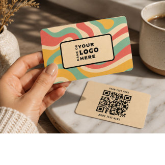 Moderne Retro-Abstrakte QR-Code Visitenkarte