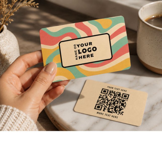 Moderne Retro-Abstrakte QR-Code Visitenkarte (Von Creator hochgeladen)