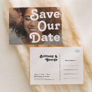 Moderne Retro-Beschriftung Horizontal Unseren Term Einladungspostkarte