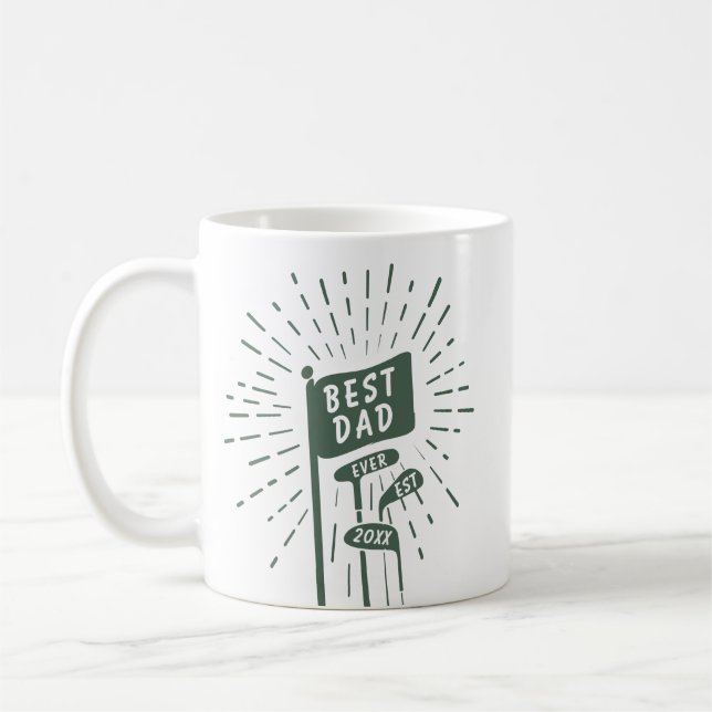 Moderne Retro Best Vater Jeden Foto Golfclub Kaffeetasse (Links)