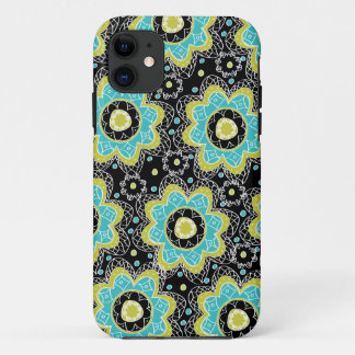 Moderne Retro Blume aquamarin u. Limon Case-Mate iPhone Hülle