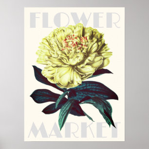 Moderne Retro-Blume Poster
