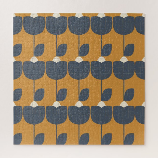 Moderne Retro-Blume: skandinavische Geometrie. Puzzle (Vertikal)