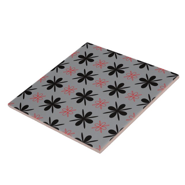 Moderne Retro-Blumen-Dekor-Keramikfliese Fliese (Seite)