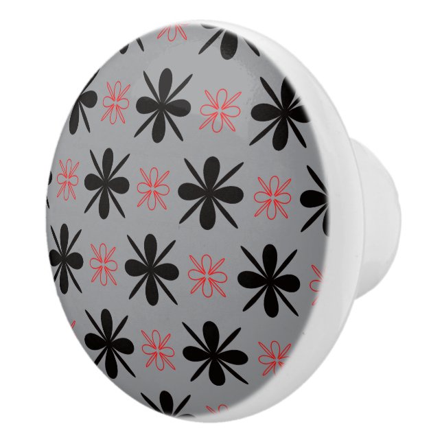 Moderne Retro-Blumen-Keramik-Knopf Keramikknauf (Rechts)