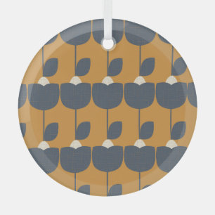 Moderne Retro-Blumen: Skandinavische Geometrie. Ornament Aus Glas