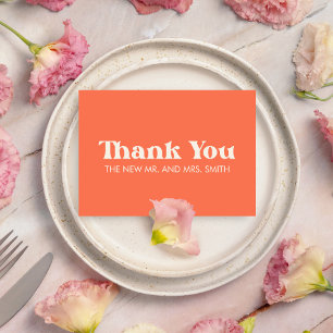 Moderne Retro Bold & Chic Wedding Dankeskarte