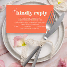 Moderne Retro Bold Chic Wedding RSVP Card