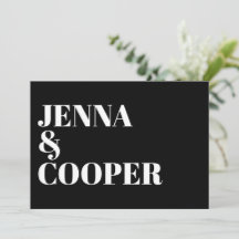 Moderne Retro Bold Typografie Black & White Weddin