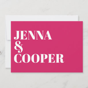 Moderne Retro Bold Typografie Magenta Wedding Einladung