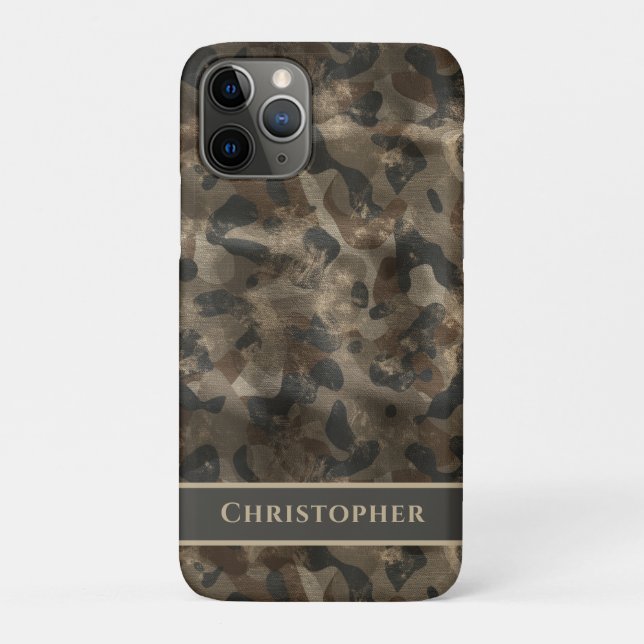 Moderne Retro-Camouflage in der Stadt Mit Monogram Case-Mate iPhone Hülle (Rückseite)