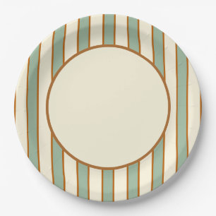 Moderne Retro-Chili-Limette-Streifen Pappteller