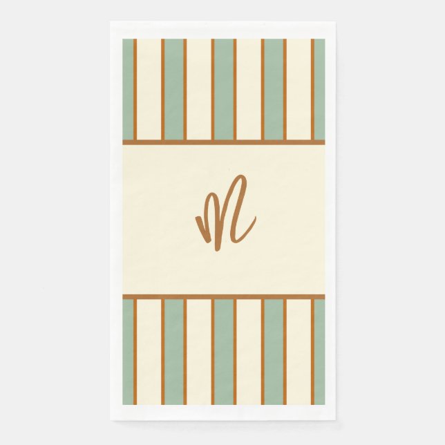 Moderne Retro Chili Limette Streifenmuster Serviette (Vorderseite)