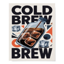 Moderne Retro Cold Brew Kaffee Kunst Druck Poster