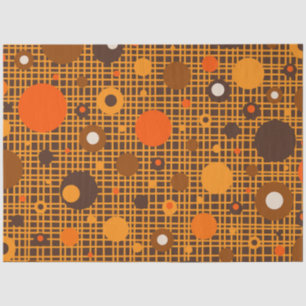 Moderne Retro Dots Muster braun orange Seidenpapier