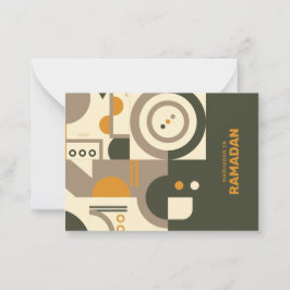 Moderne Retro Earth Tone Geometric Eid Mitteilungs Mitteilungskarte