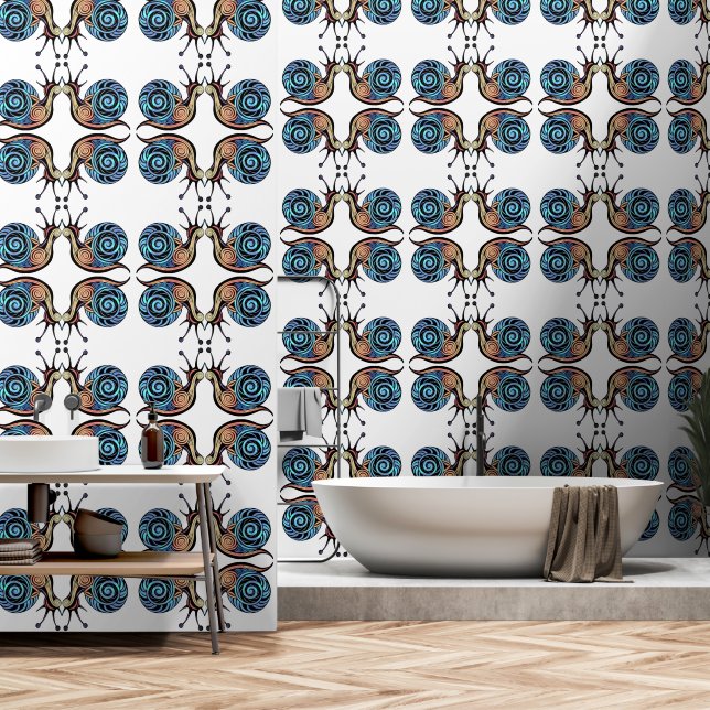 Moderne Retro-Effekt-Schnecke Tapete (Badezimmer)