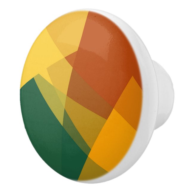 Moderne Retro-Farben Geometric #20 Keramikknauf (Rechts)