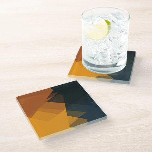 Moderne Retro-Farben Geometric #29 Glasuntersetzer