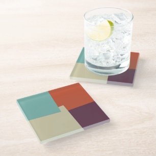 Moderne Retro-Farben Geometric #34 Glasuntersetzer