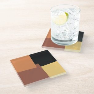 Moderne Retro-Farben Geometric #35 Glasuntersetzer