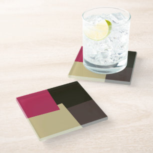 Moderne Retro-Farben Geometric #39 Glasuntersetzer