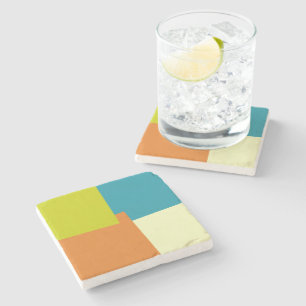 Moderne Retro-Farben Geometric #40 Steinuntersetzer