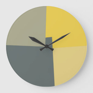 Moderne Retro-Farben Geometrie #36 Große Wanduhr