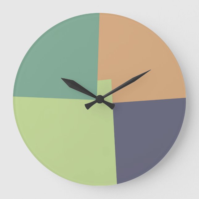 Moderne Retro-Farben Geometrie #37 Große Wanduhr (Vorderseite)