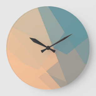 Moderne Retro-Farben Geometrisch #20 Große Wanduhr