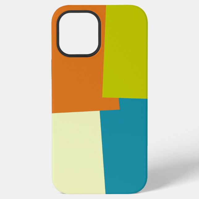 Moderne Retro-Farben Geometrisch iPhone Hülle (Rückseite)